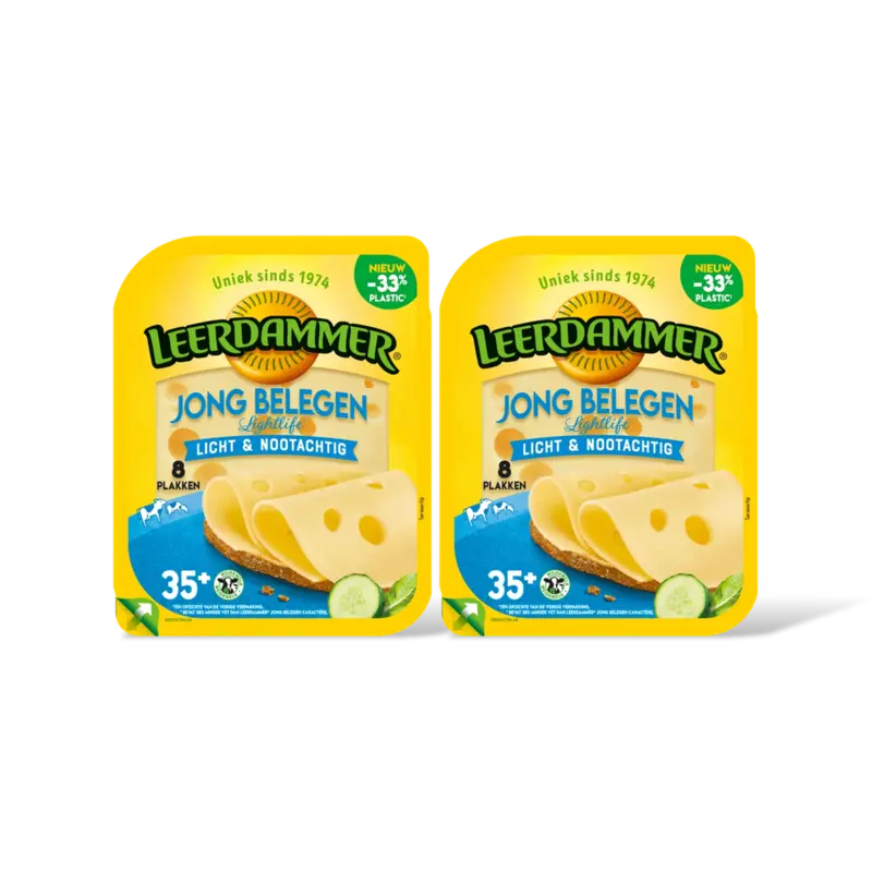 Leerdammer Lightlife jong belegen 35+ plakken 2pack