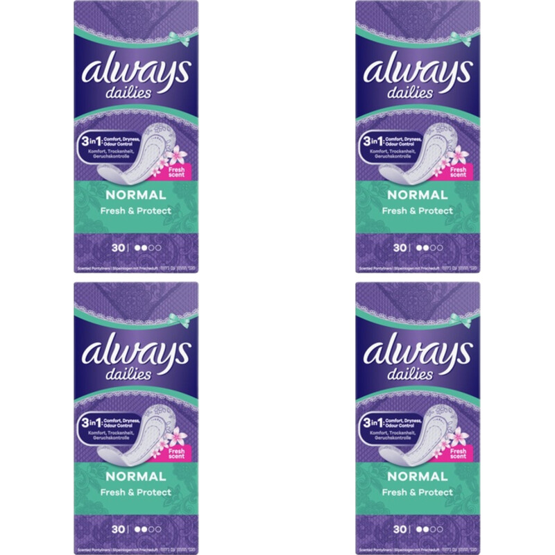 Een afbeelding van Always Dailies Fresh Normal 4-pack