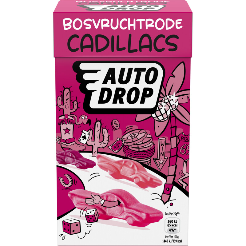Een afbeelding van Autodrop Beroemde bosvruchtrode cadillacs
