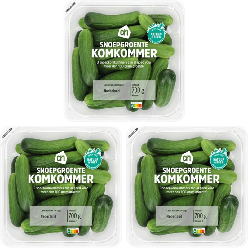 Een afbeelding van AH Snoepgroente komkommer 3-pack