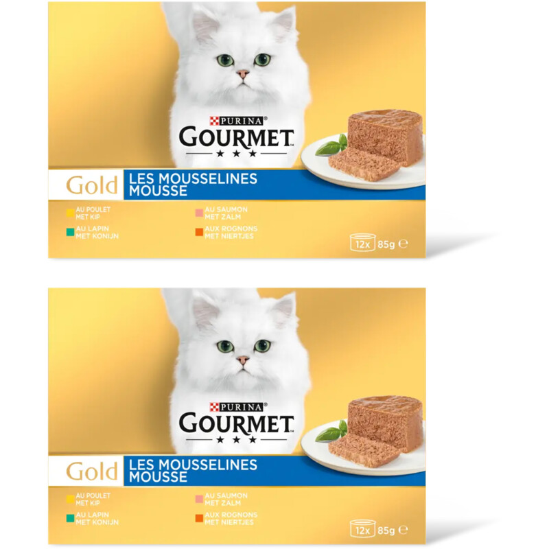Gourmet Gold mousse kip zalm niertjes konijn 2pk