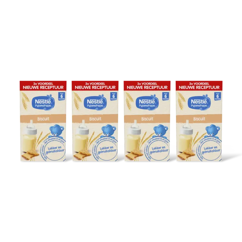 Nestlé Pyjamapapje biscuit 6m+ 4-pack