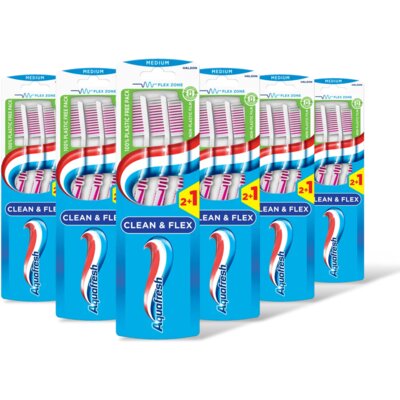 pdp-image-Aquafresh Clean & flex medium tandenborstel 6-pack