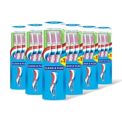 pdp-image-Aquafresh Clean & flex medium tandenborstel 6-pack