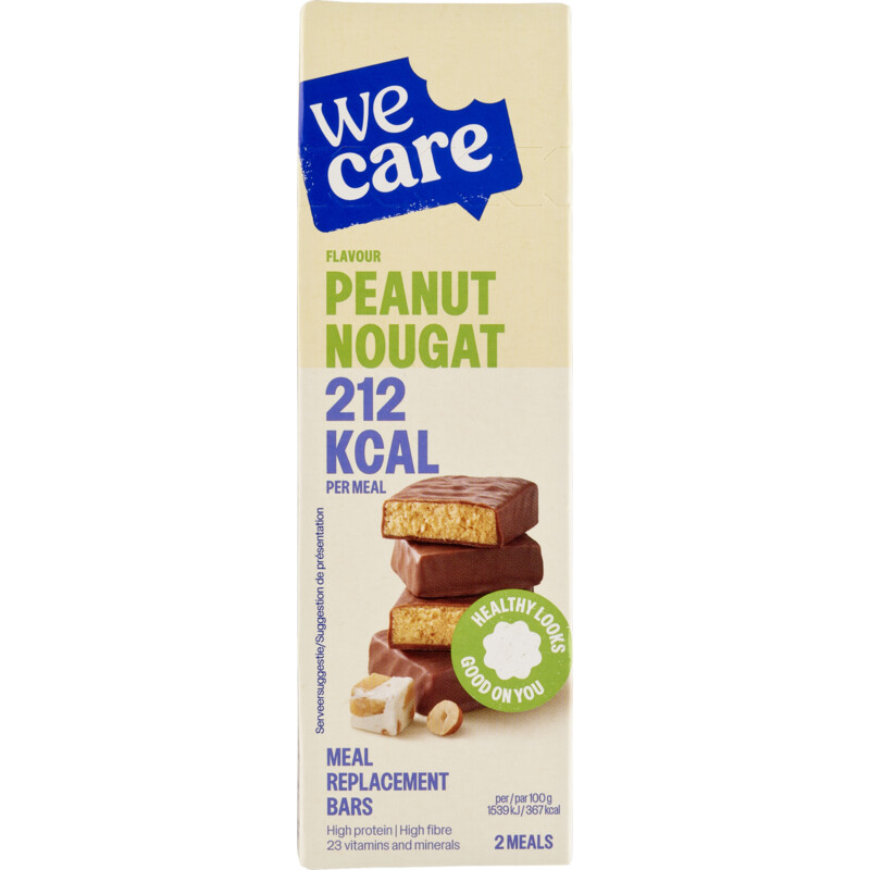Een afbeelding van Wecare Meal replacement bars peanut nougat