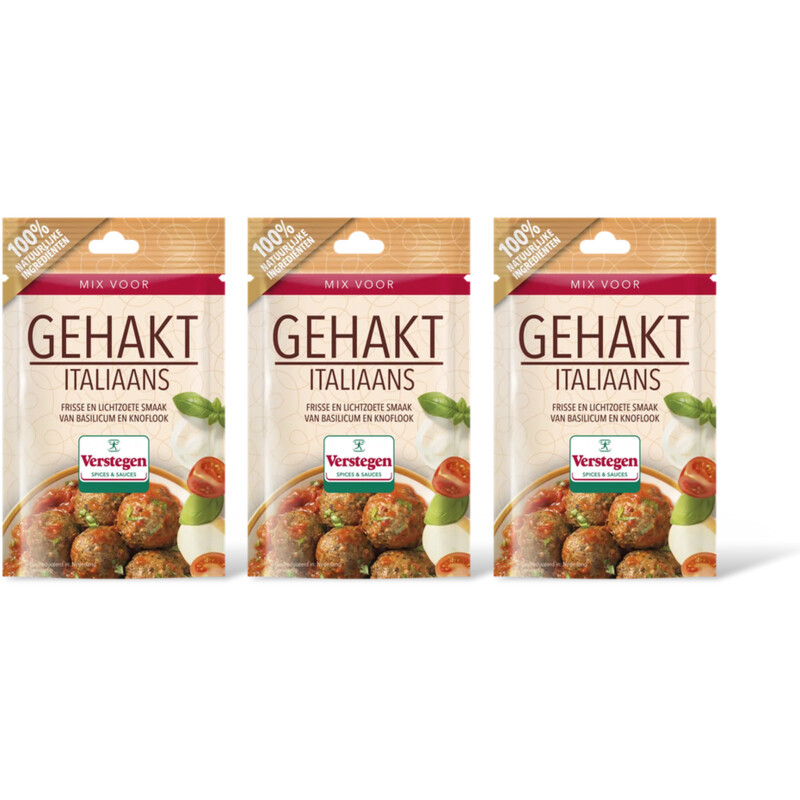 Verstegen Kruidenmix voor gehakt Italiaans 3-pack