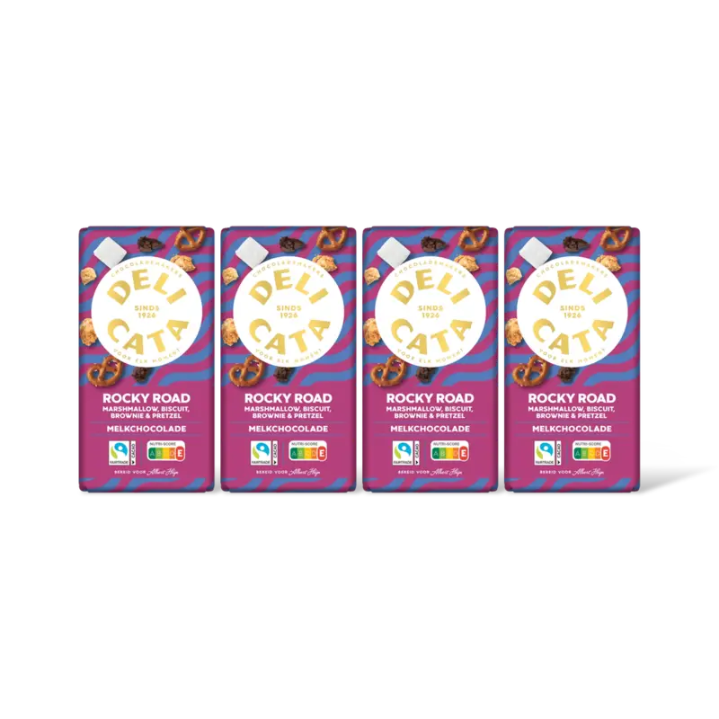 Reep rocky road melk chocolade 4-pack