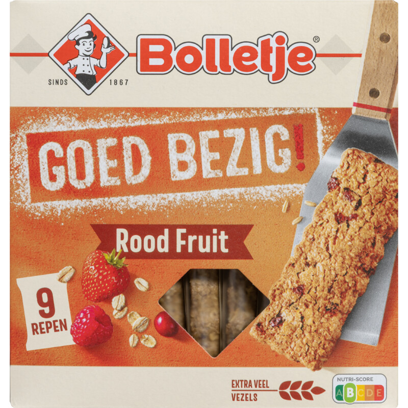 Bolletje Goed bezig havermoutrepen rood fruit
