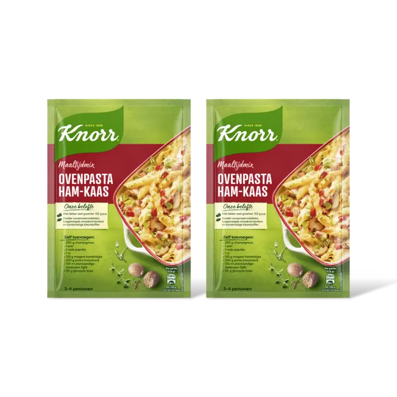 Knorr Maaltijdmix ovenpasta ham-kaas 2-pack