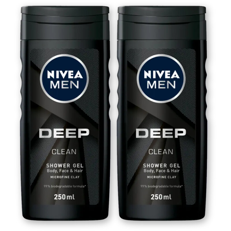 NIVEA Men deep clean shower gel 2-pack