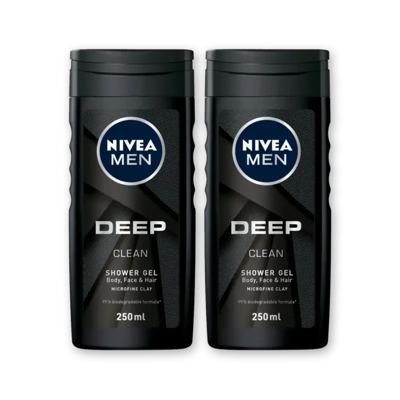 NIVEA Men deep clean shower gel 2-pack