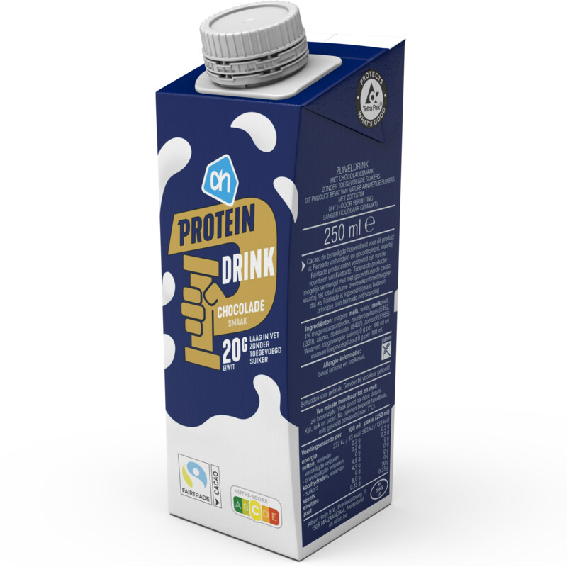 Een afbeelding van AH Proteïne drink chocolade smaak