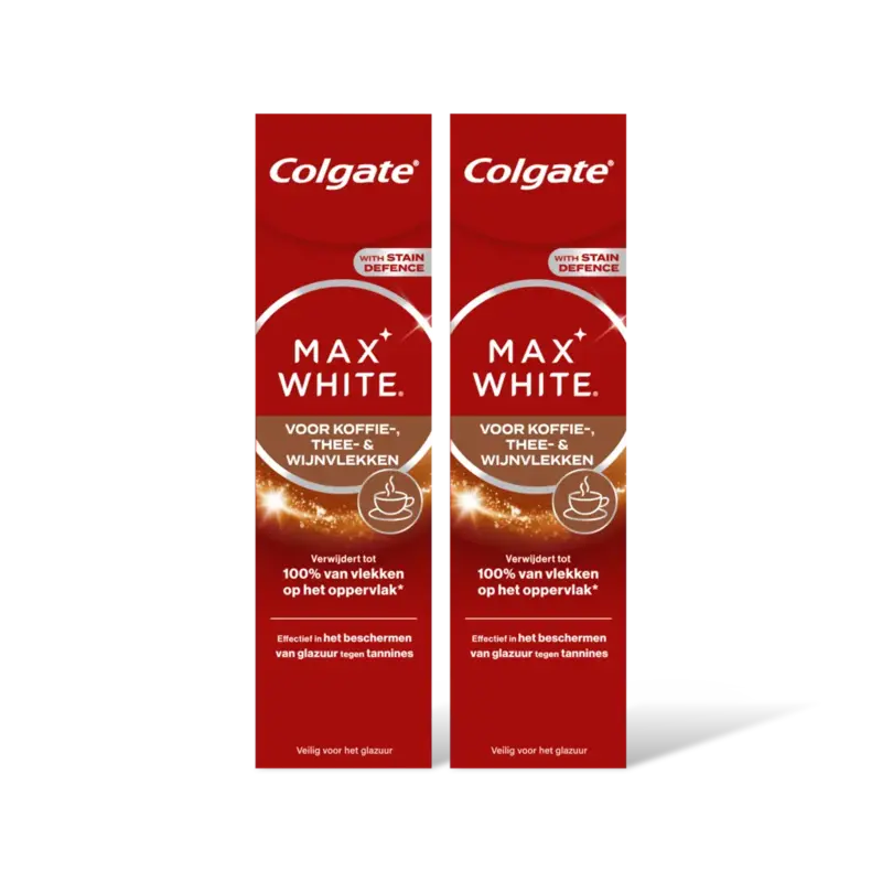 Colgate Max white voor koffie, thee wijnvlek 2pk