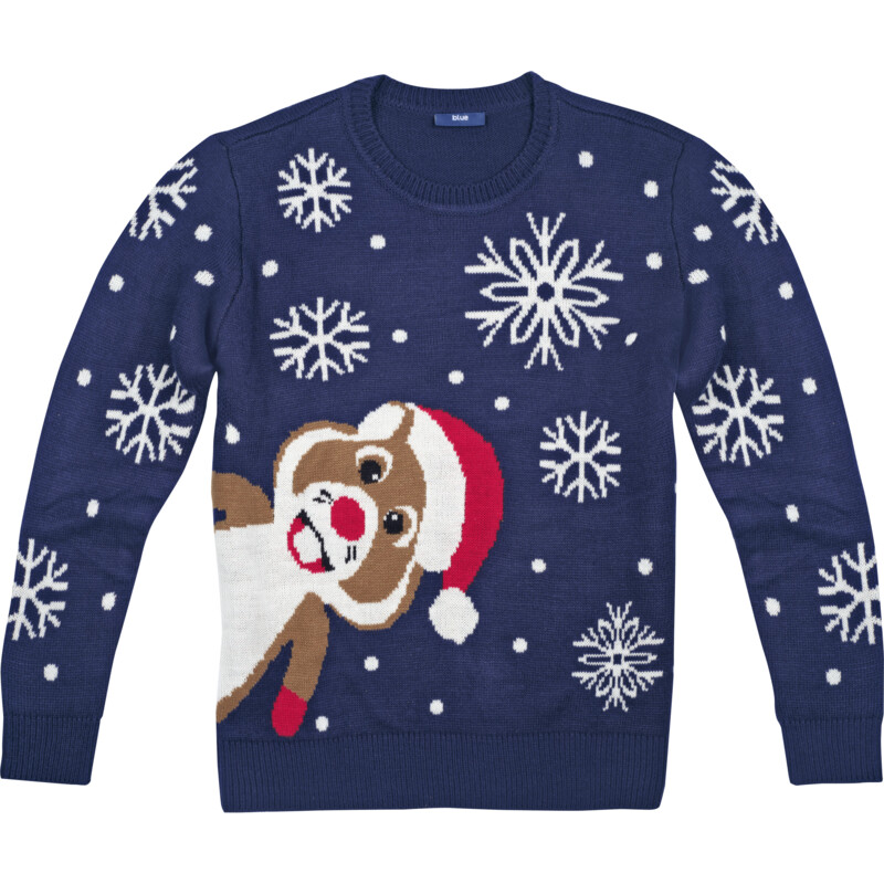 Een afbeelding van Blue Kerst trui gebreid XXL