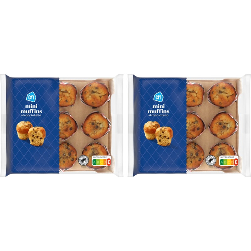Een afbeelding van AH Mini muffins stracciatella 2-pack