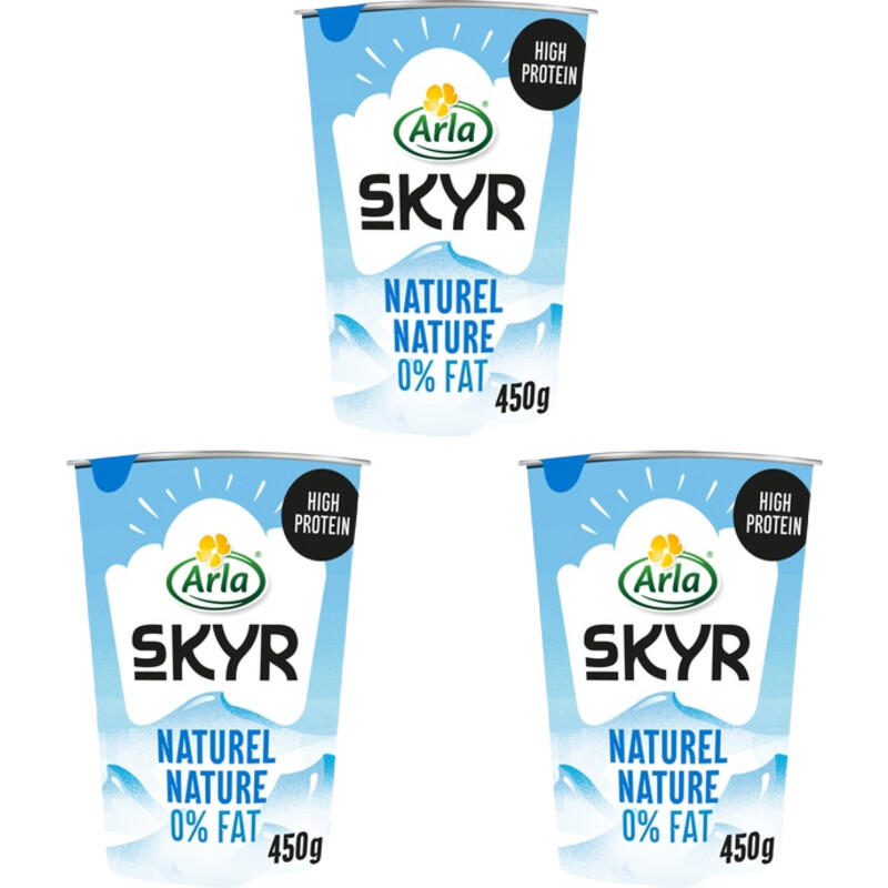 Een afbeelding van Arla Skyr naturel yoghurt 0% fat 3-pack