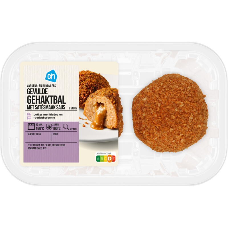 Een afbeelding van AH Gevulde gehaktballen met satesmaak