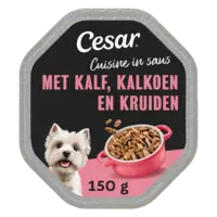 Cesar Hondenvoer nat kalf & kalkoen in saus