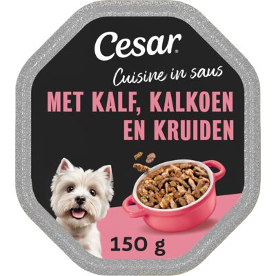 pdp-image-Cesar Hondenvoer nat kalf & kalkoen in saus