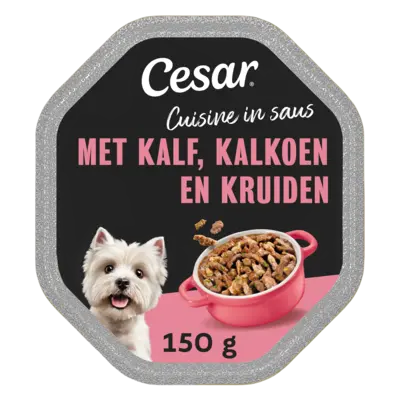 pdp-image-Cesar Hondenvoer nat kalf & kalkoen in saus