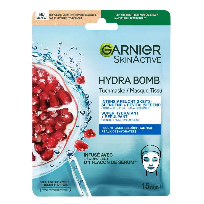 Garnier Skinactive hydra bomb granaatappel mask