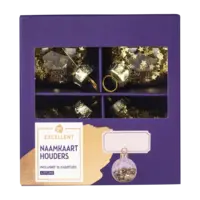 AH Excellent Naamkaarthouder kerstbal glitter