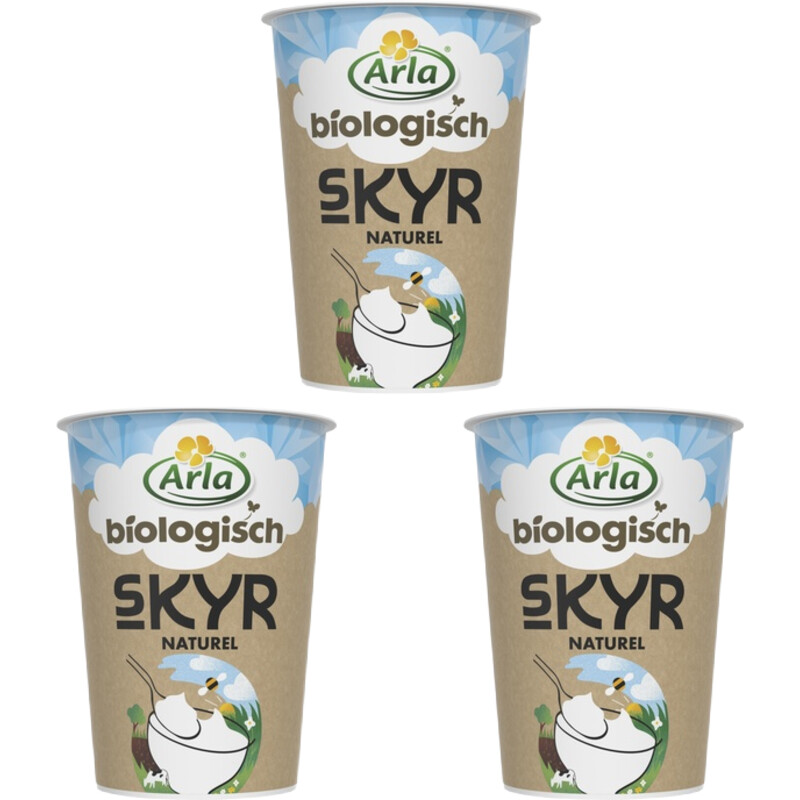 Een afbeelding van Arla Biologisch skyr naturel yoghurt 3-pack