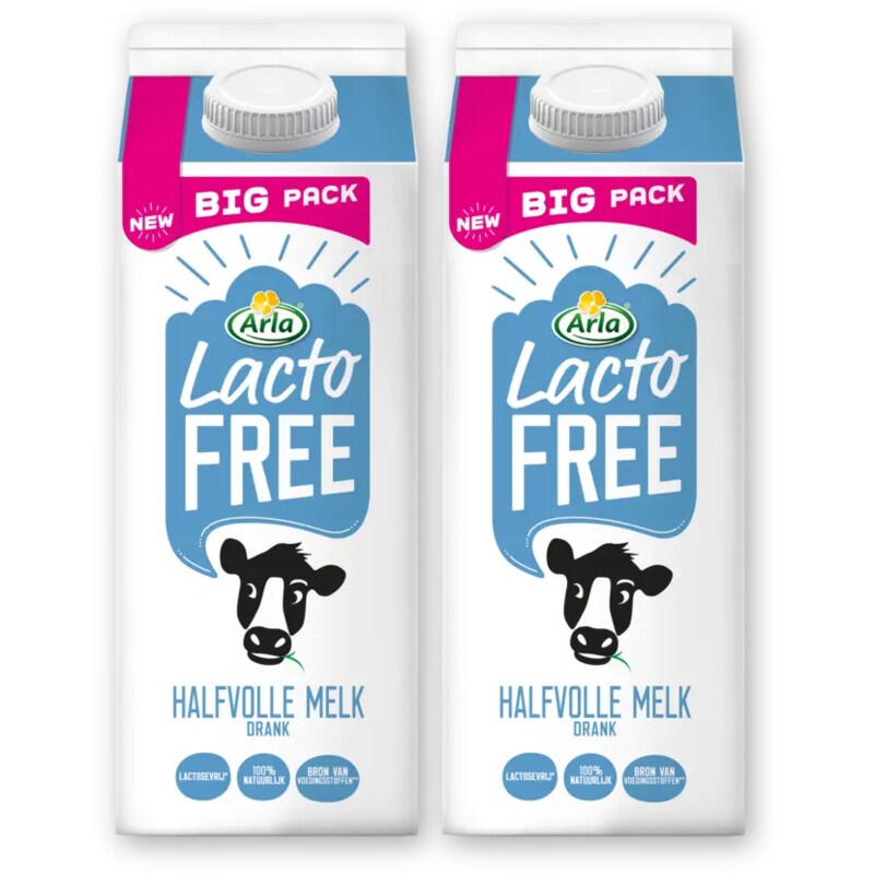 Arla Lactofree halfvolle melk 2-pack