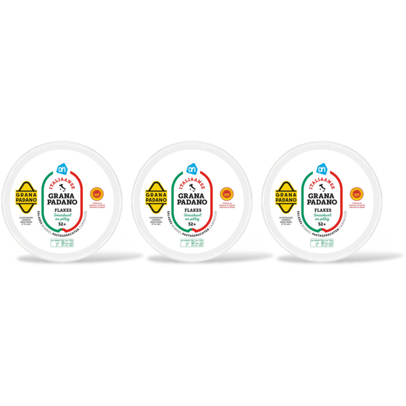 AH Italiaanse grana padano 32+ flakes 3-pck