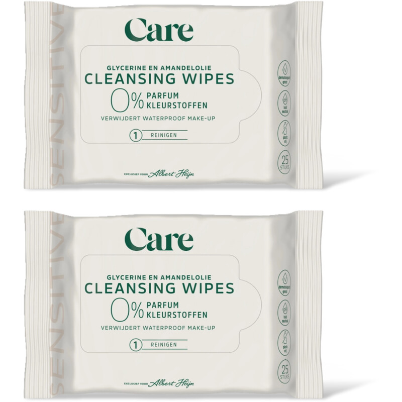 Care Sensitive cleansing wipes 0% 2-pack