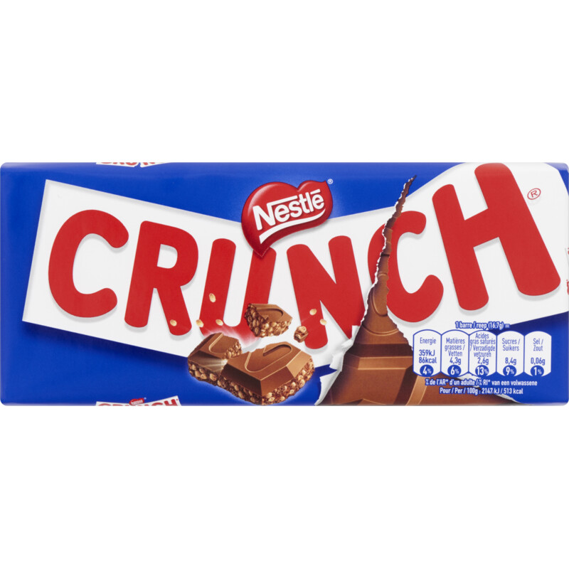 Een afbeelding van Nestlé Crunch melkchocolade reep