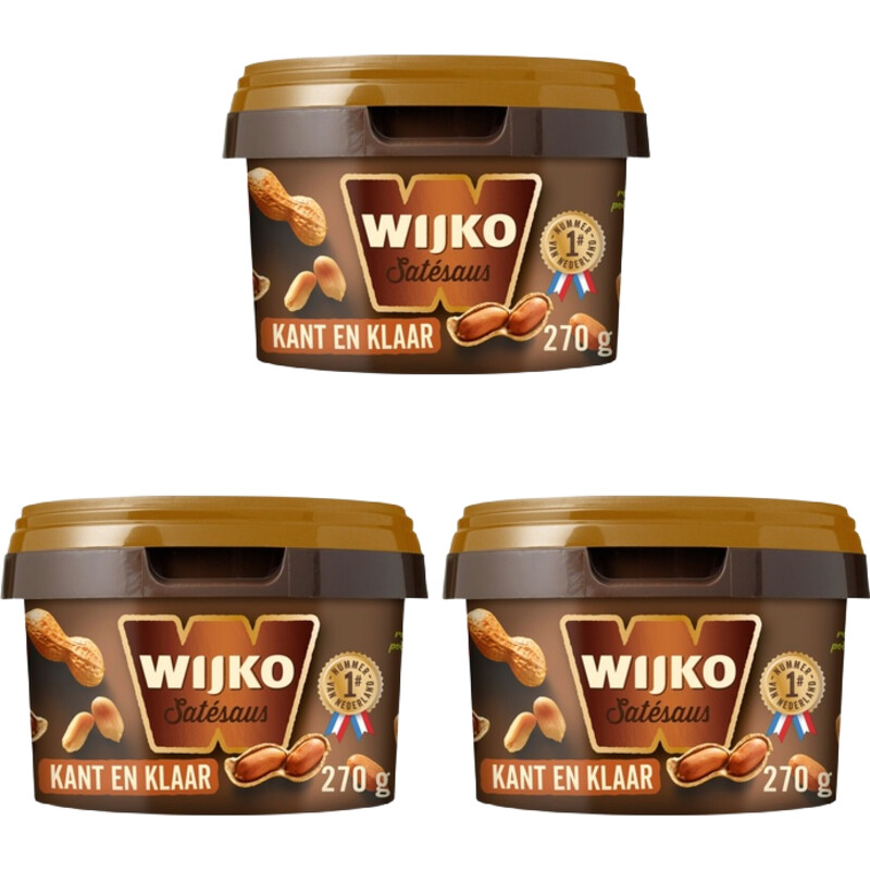 Een afbeelding van Wijko Satesaus kant en klaar 3-pack