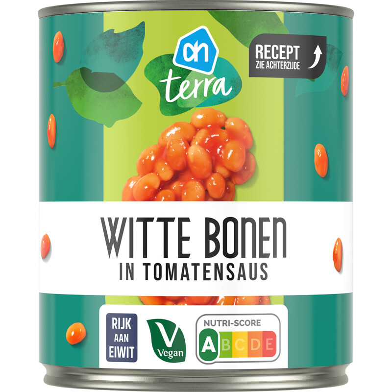 Een afbeelding van AH Terra Witte bonen in tomatensaus