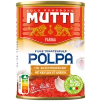 Mutti Polpa fijne tomatenpulp met knoflook