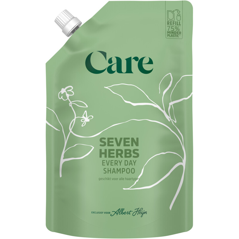 Een afbeelding van Care Seven herbs every day shampoo refill
