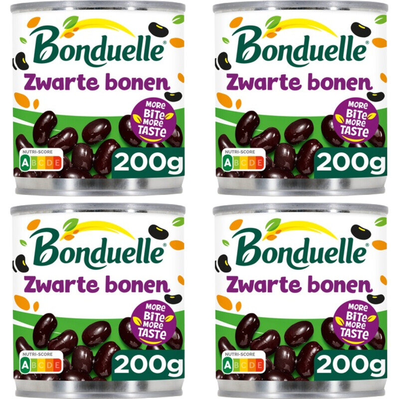 Een afbeelding van Bonduelle Zwarte bonen 4-pack