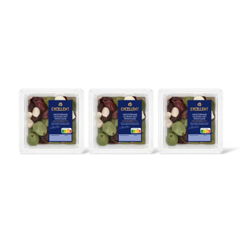 Mediterrane olijfmix met knoflook 3-pack