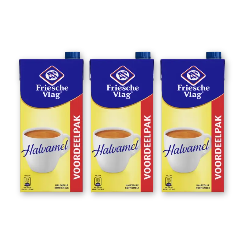 Friesche Vlag Halvamel voordeelverpakking 3-pack