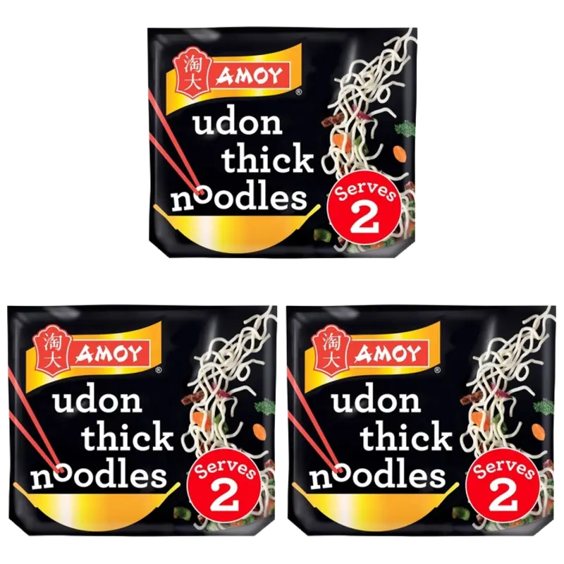 Amoy Udon thick noodles kant en klaar 3-pack