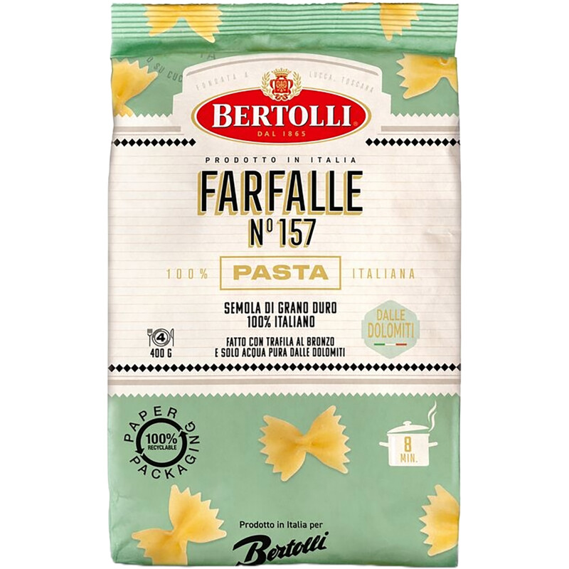 Een afbeelding van Bertolli Pasta farfalle no 157