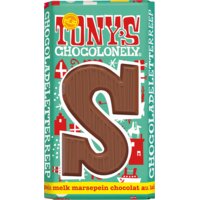 Een afbeelding van Tony's Chocolonely Letter reep melk marsepein S
