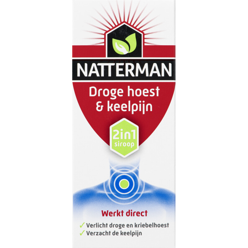 Een afbeelding van Natterman Droge hoest & keelpijn 2in1 siroop