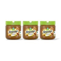 AH Biologisch Smeuige pindakaas met stukjes pinda 3 pk