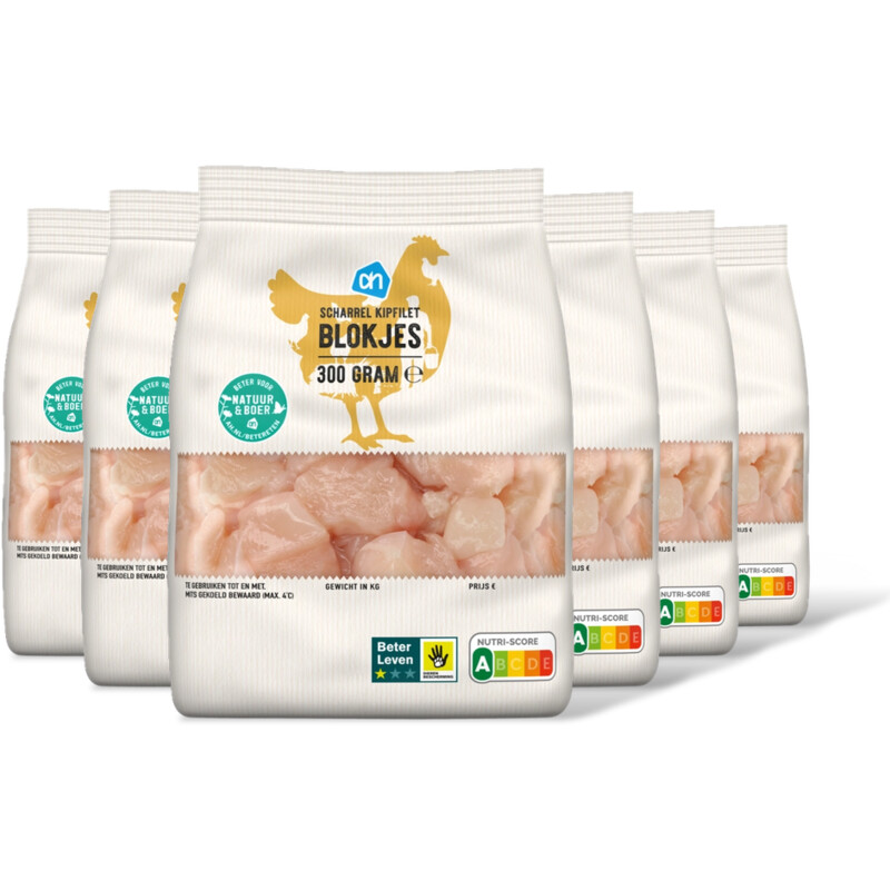 AH Scharrel kipfilet blokjes 6 pack