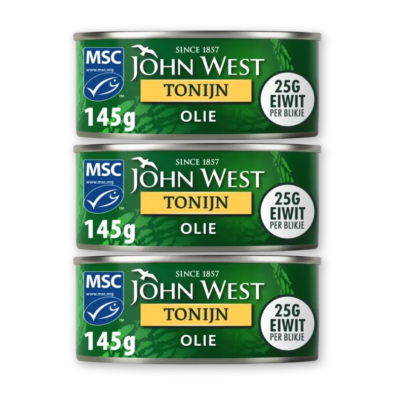 John West Tonijnstukken in zonnebloemolie 3-pack