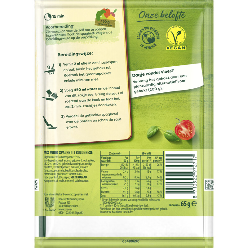 Een afbeelding van Knorr Maaltijdmix spaghetti bolognese