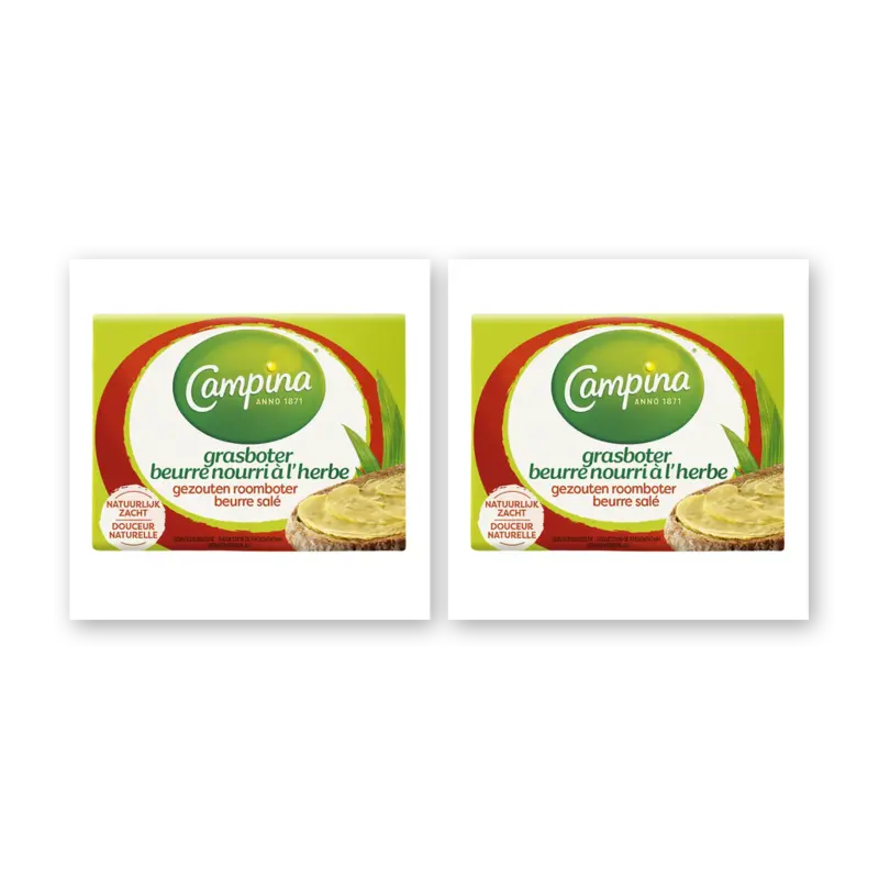 Campina Grasboter gezouten roomboter 2-pack