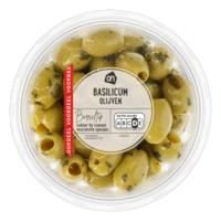 AH Groene olijven met basilicum