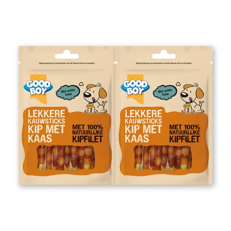 Lekkere kauwsticks kip met kaas 2-pack