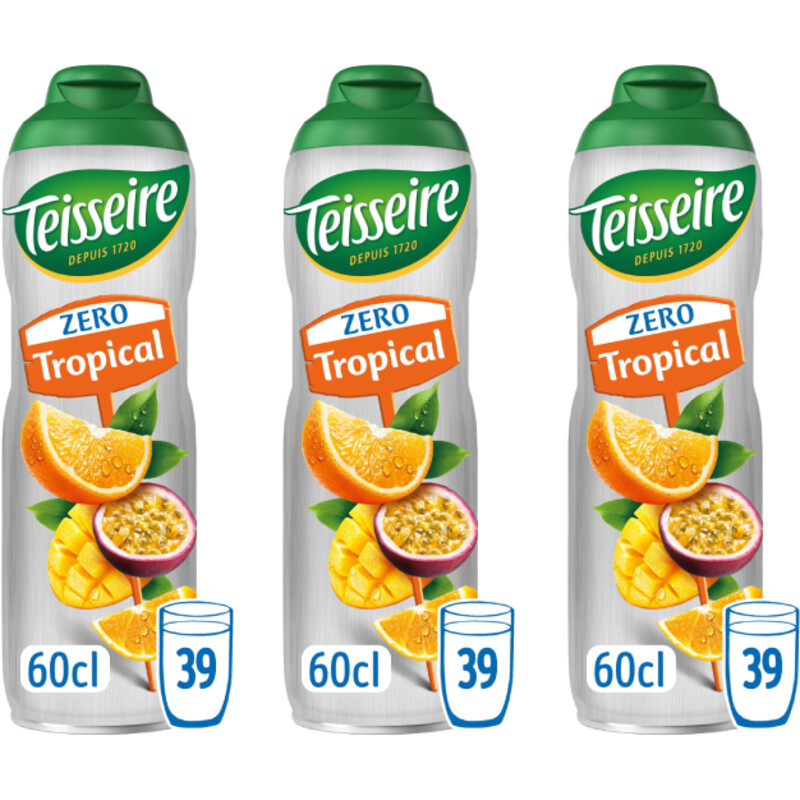 Een afbeelding van Teisseire Zero tropical siroop 3-pack